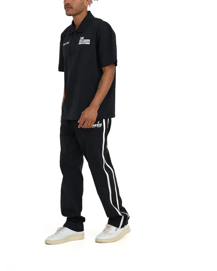 Grandstand Polo 8211 Black Men Deus Ex Machina Shirts Grandstand Polo 8211 Black Men Deus Ex Machina Shirts