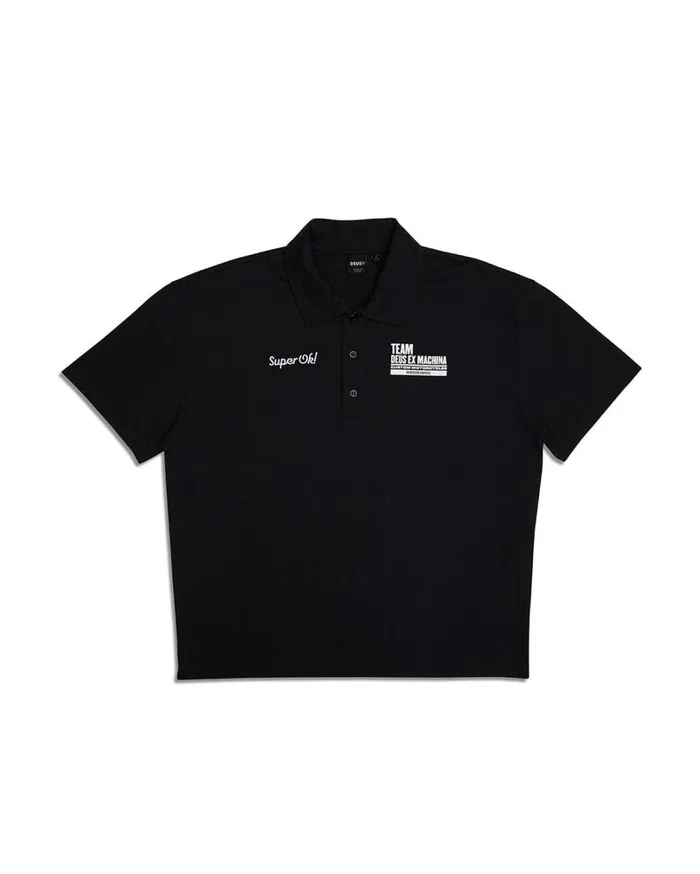 Grandstand Polo 8211 Black Men Deus Ex Machina Shirts Grandstand Polo 8211 Black Men Deus Ex Machina Shirts