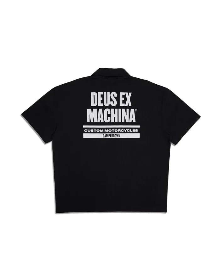 Grandstand Polo 8211 Black Men Deus Ex Machina Shirts Grandstand Polo 8211 Black Men Deus Ex Machina Shirts