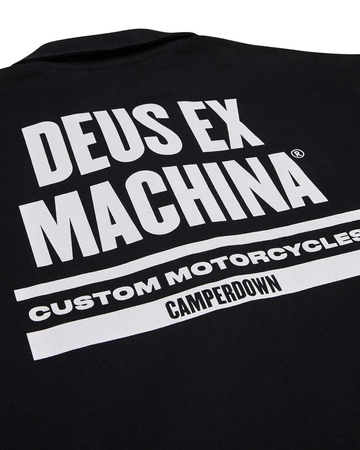 Grandstand Polo 8211 Black Men Deus Ex Machina Shirts Grandstand Polo 8211 Black Men Deus Ex Machina Shirts
