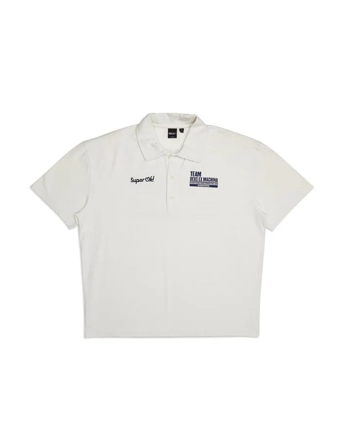 Grandstand Polo 8211 Vintage White Men Deus Ex Machina Shirts Grandstand Polo 8211 Vintage White Men Deus Ex Machina Shirts