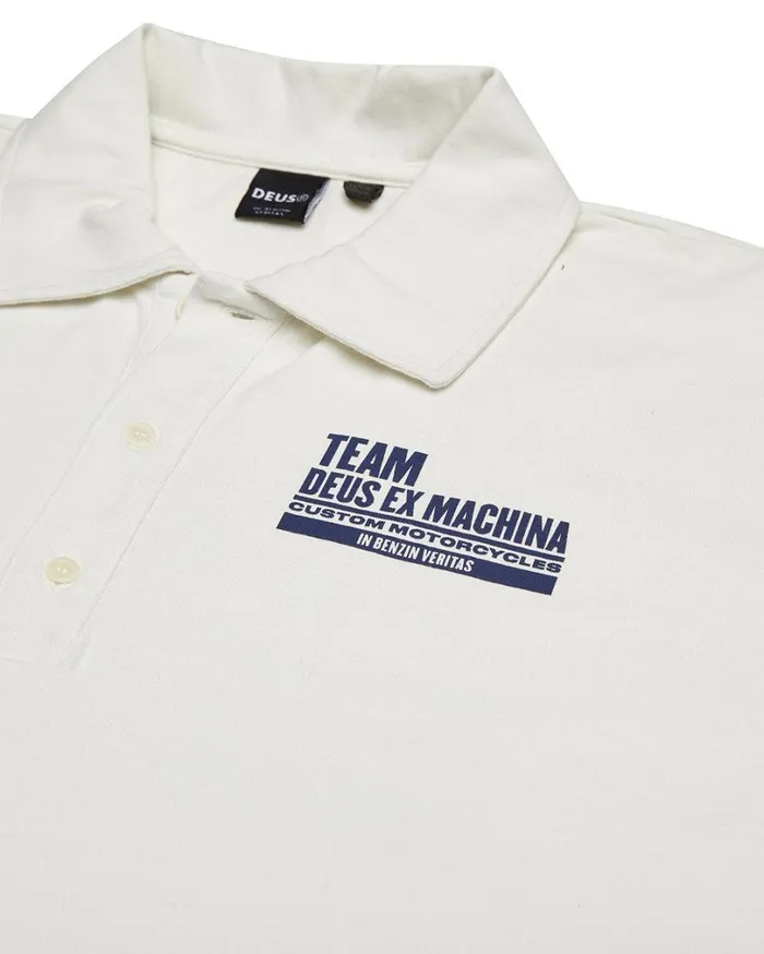 Grandstand Polo 8211 Vintage White Men Deus Ex Machina Shirts Grandstand Polo 8211 Vintage White Men Deus Ex Machina Shirts
