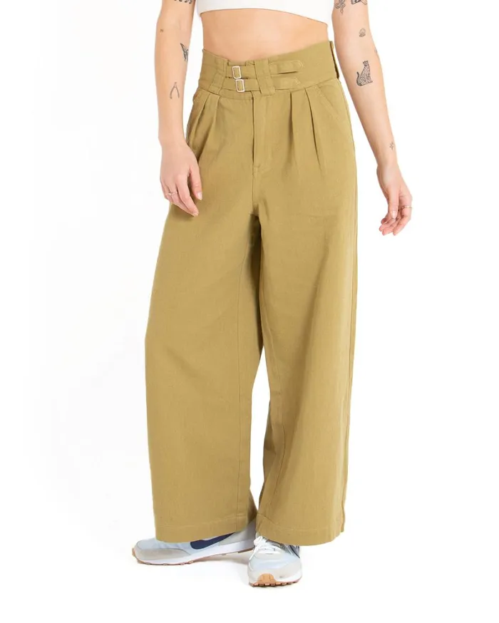 Gray Tailored Pant 8211 Ecru Olive Women Deus Ex Machina Bottoms