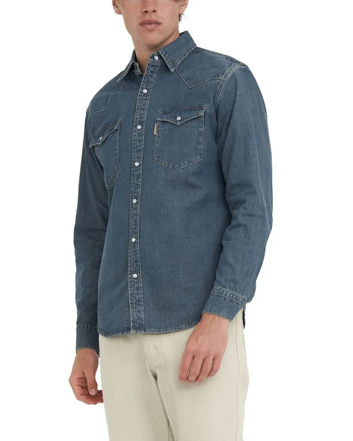 Harrier Denim Shirt 8211 Bleach Wash Men Deus Ex Machina Shirts