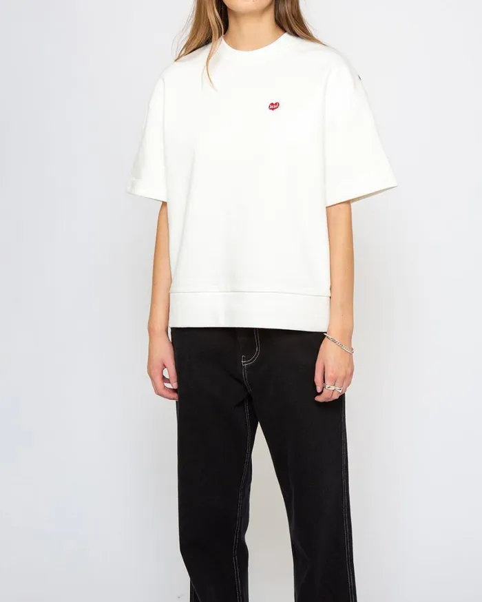 Heart Short Sleeve Crew 8211 Vintage White Women Deus Ex Machina Hoodies and Sweaters Heart Short Sleeve Crew 8211 Vintage White Women Deus Ex Machina Hoodies and Sweaters