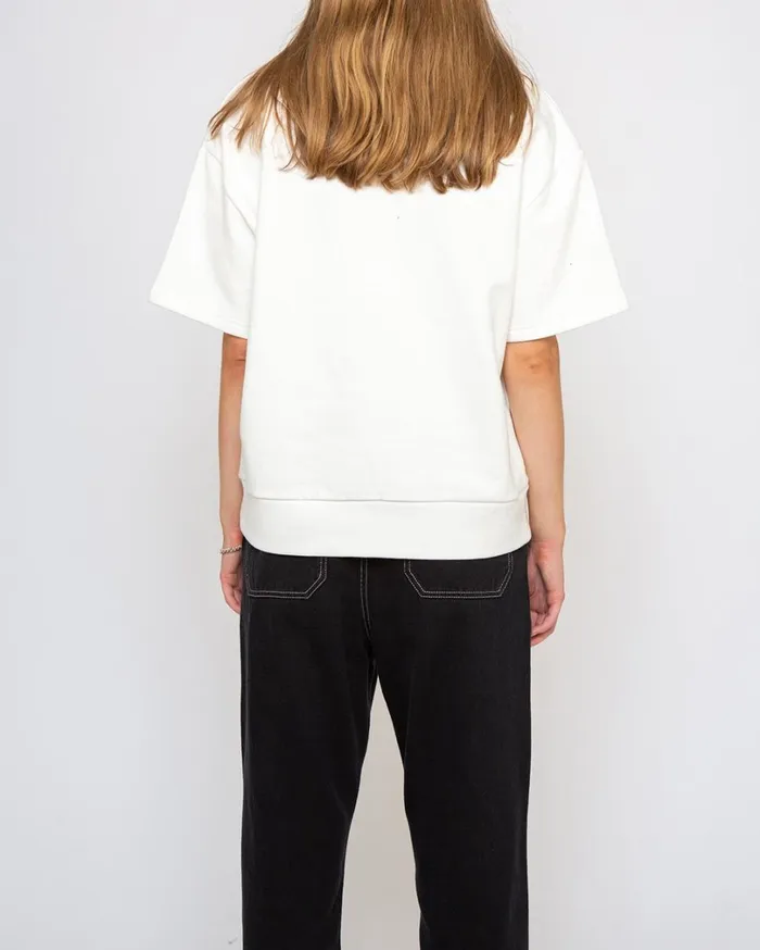 Heart Short Sleeve Crew 8211 Vintage White Women Deus Ex Machina Hoodies and Sweaters Heart Short Sleeve Crew 8211 Vintage White Women Deus Ex Machina Hoodies and Sweaters