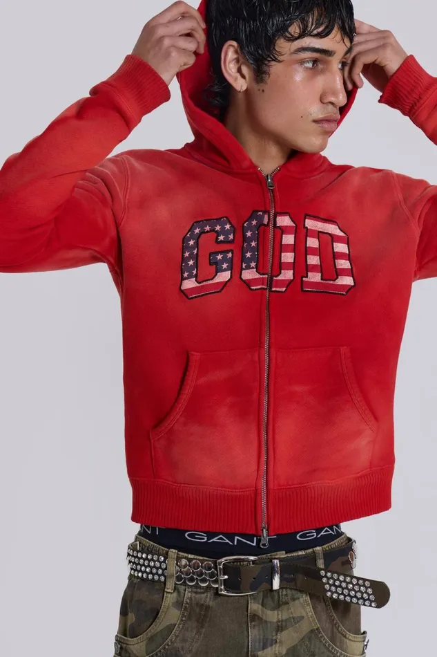 Jaded London 039GOD039 Mini Monster Hoodie Men Hoodies and Sweatshirts
