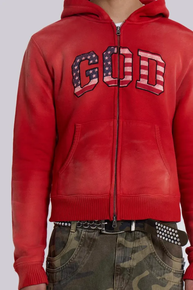 Jaded London 039GOD039 Mini Monster Hoodie Men Hoodies and Sweatshirts