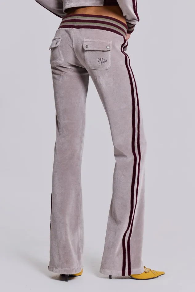 Jaded London 27 Velour Low Rise Bootcut Trousers Women Joggers and Sweatpants