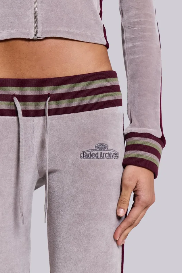 Jaded London 27 Velour Low Rise Bootcut Trousers Women Joggers and Sweatpants