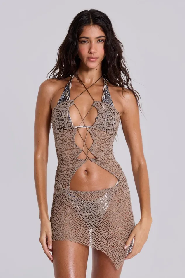 Jaded London Alina Cut Out Lace Up Mini Dress Women Mini Dresses