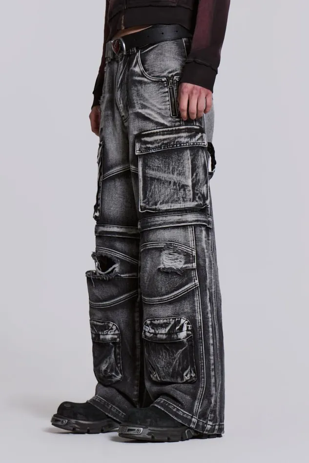 Jaded London Apex Denim Cargos Men Baggy Jeans