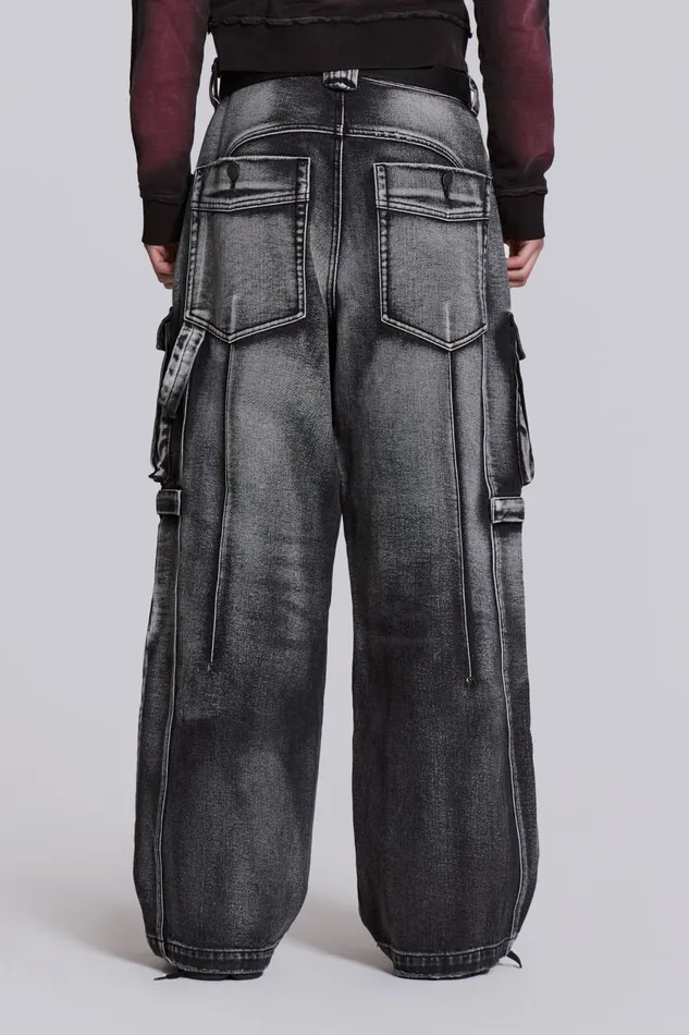 Jaded London Apex Denim Cargos Men Baggy Jeans