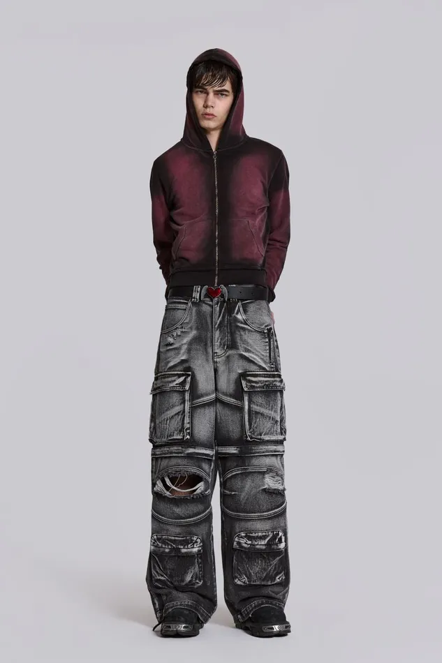 Jaded London Apex Denim Cargos Men Baggy Jeans