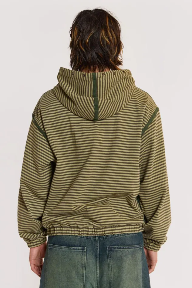 Jaded London Astro Green Stripe Hoodie Men Hoodies and Sweatshirts