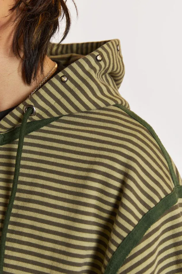 Jaded London Astro Green Stripe Hoodie Men Hoodies and Sweatshirts