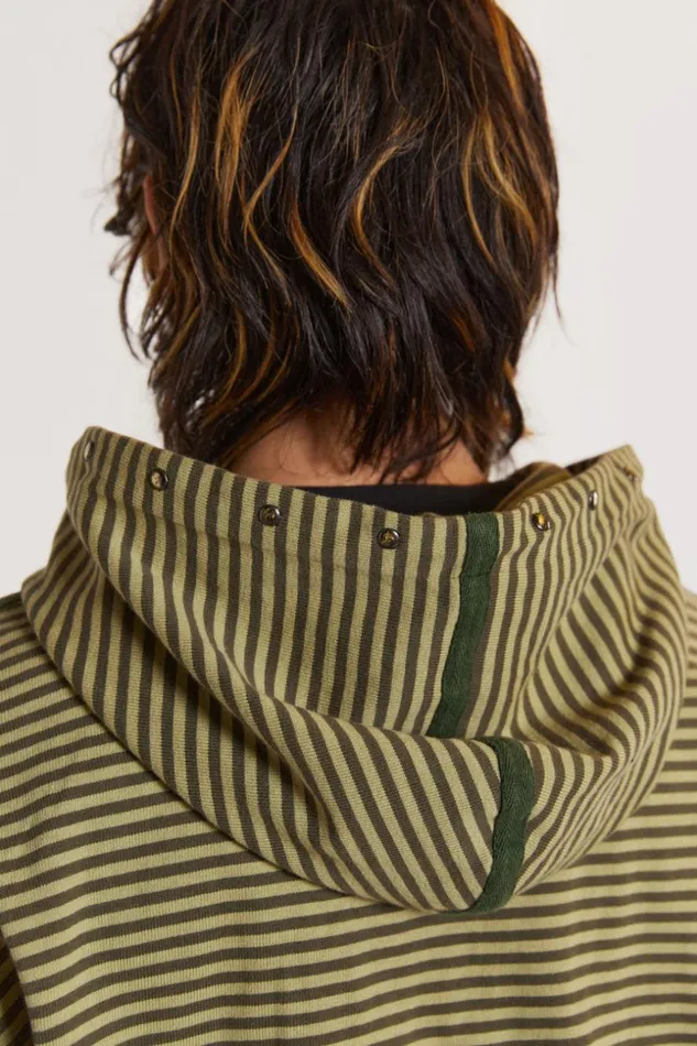 Jaded London Astro Green Stripe Hoodie Men Hoodies and Sweatshirts