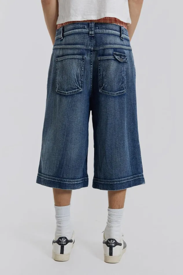 Jaded London Axle Acid Wash Denim Jorts Men Shorts and Jorts
