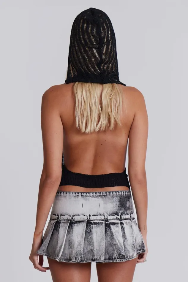 Jaded London Backless Sheer Stripe Knit Top Women Knitwear