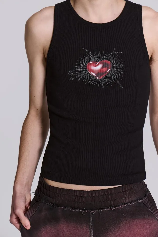 Jaded London Barbed Heart Vest Men TShirts and Vests