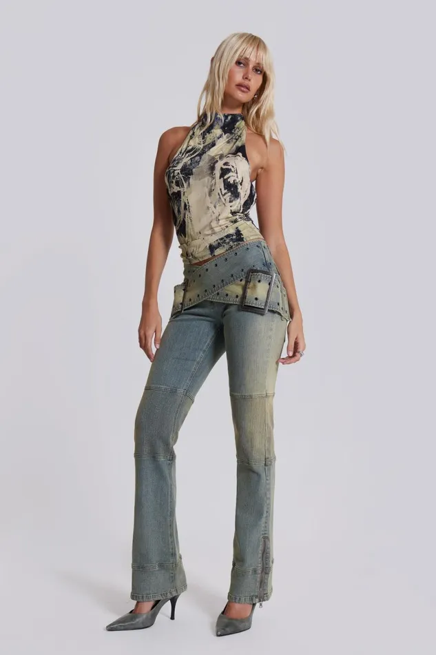 Jaded London Belted Halter Top Women Crop Tops