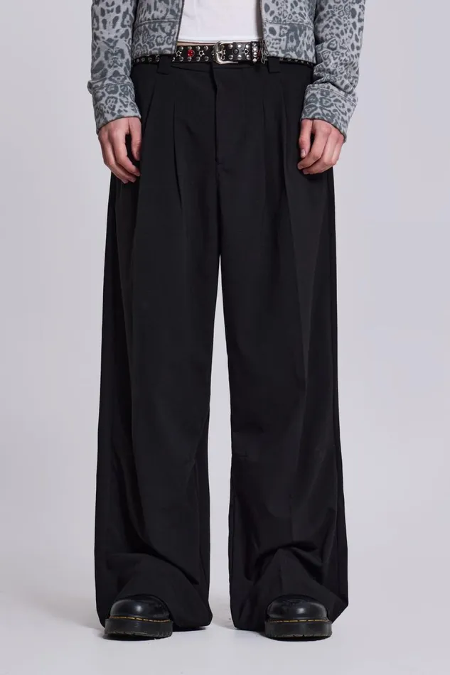Jaded London Black Colossus Trousers Men Basics