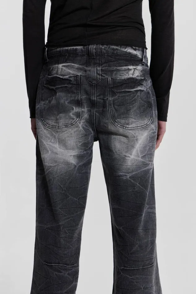 Jaded London Black Crease Blaze Jean Men Bootcut Jeans
