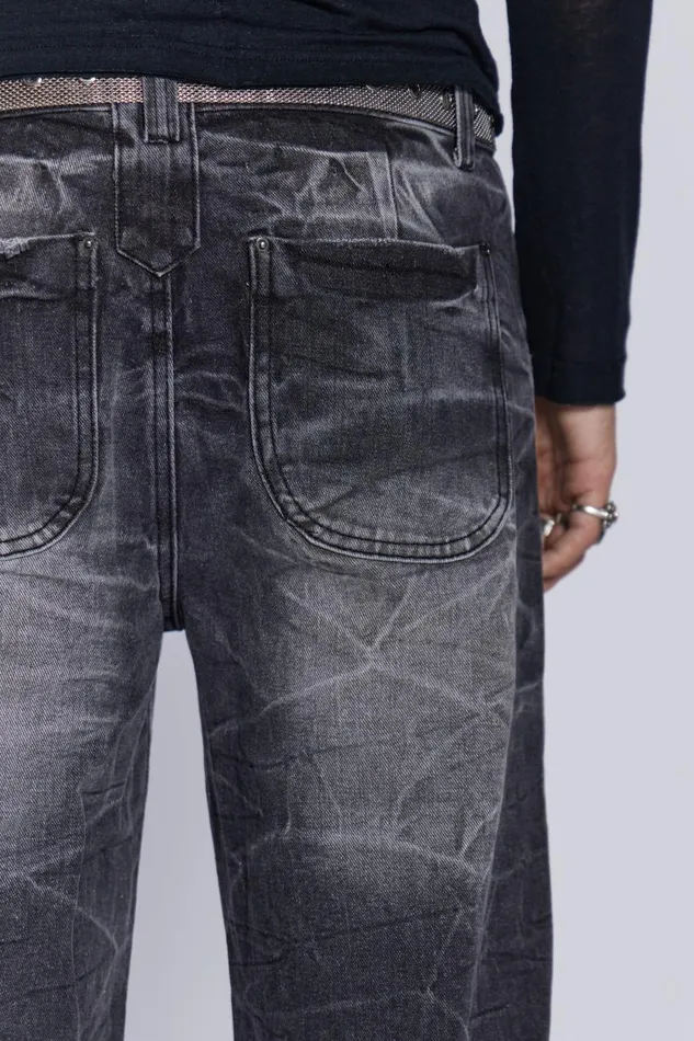 Jaded London Black Crease Blaze Jean Men Bootcut Jeans