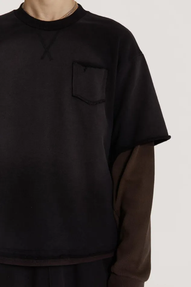 Jaded London Black Double Layered Oversized Washed Top Men TShirts and Vests