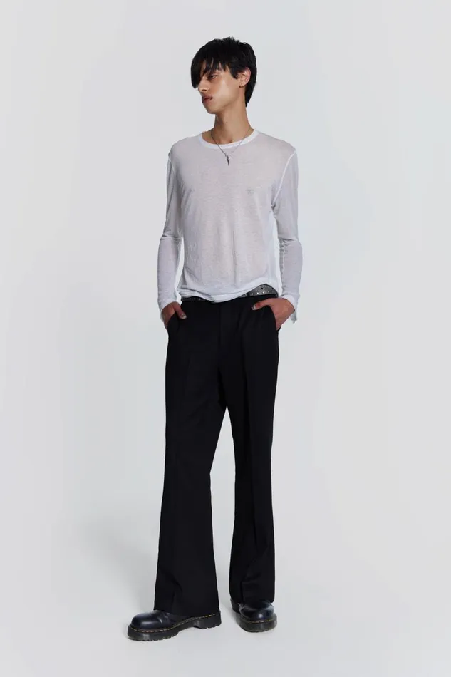Jaded London Black Flared Suit Pant Men Trousers and Pants