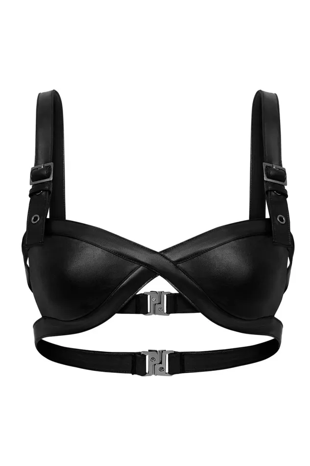 Jaded London Black Hydra Bikini Top With Buckle Detail Women Bikini Tops