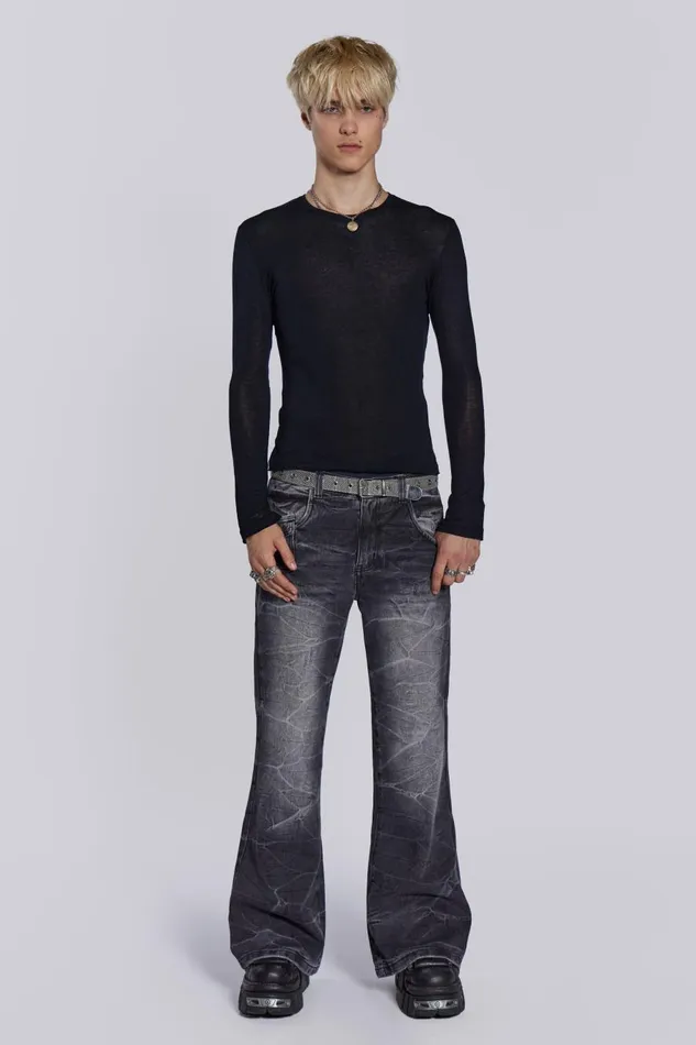 Jaded London Black Mist Long Sleeve Men Basics
