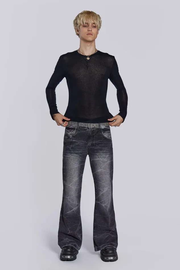 Jaded London Black Mist Long Sleeve Men Basics