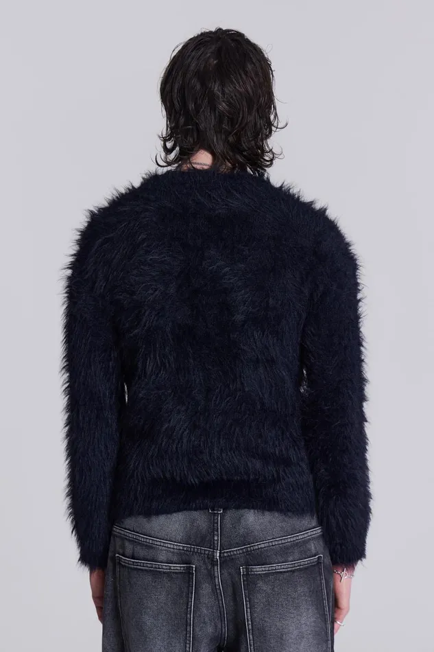 Jaded London Black Ominous Knit Jumper Men Knitwear
