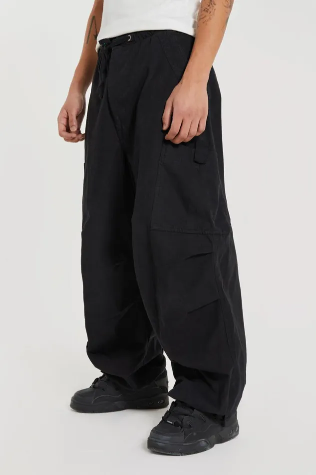 Jaded London Black Parachute Cargo Pants Men Parachute Pants