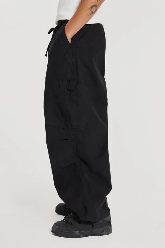Jaded London Black Parachute Cargo Pants Men Parachute Pants