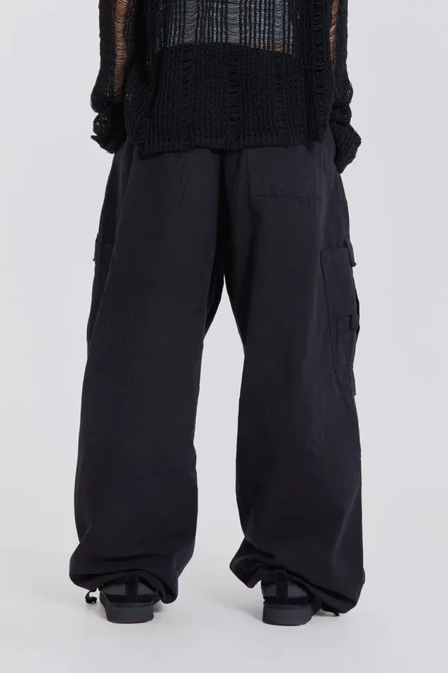 Jaded London Black Parachute Cargo Pants Women Trousers and Pants