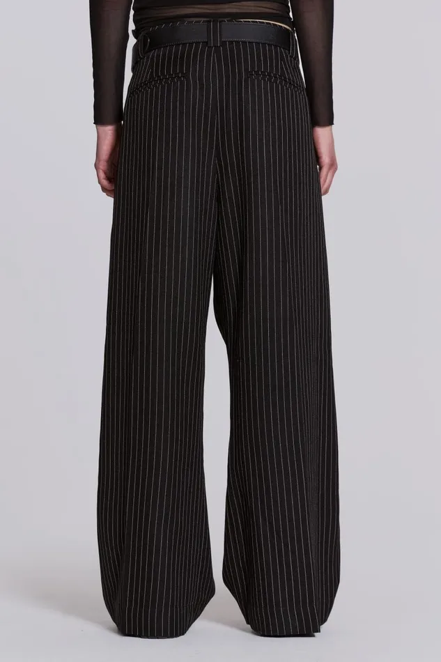 Jaded London Black Pinstripe Goliath Pants Men Trousers and Pants