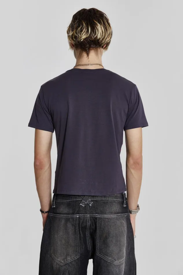 Jaded London Black Poster Graphic Cropped Tshirt Men TShirts and Vests