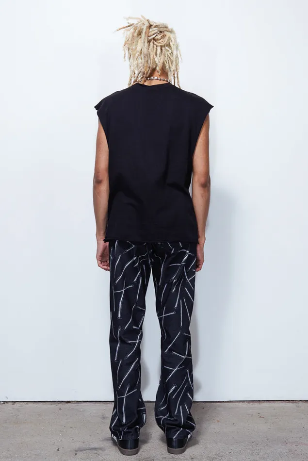 Jaded London Black Receipt Print Vest Men TShirts and Vests