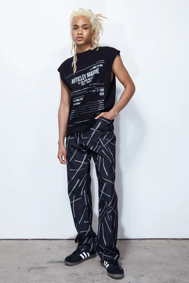 Jaded London Black Receipt Print Vest Men TShirts and Vests