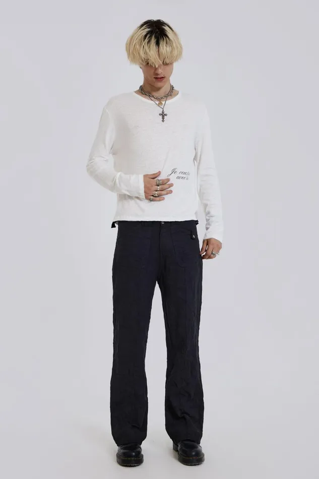 Jaded London Black Straight Leg Cargo Trousers Men Cargo Pants