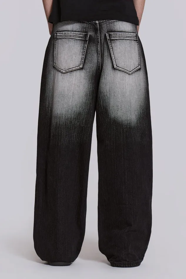 Jaded London Black White Wash XL Colossus Jeans Men Colossus Jeans
