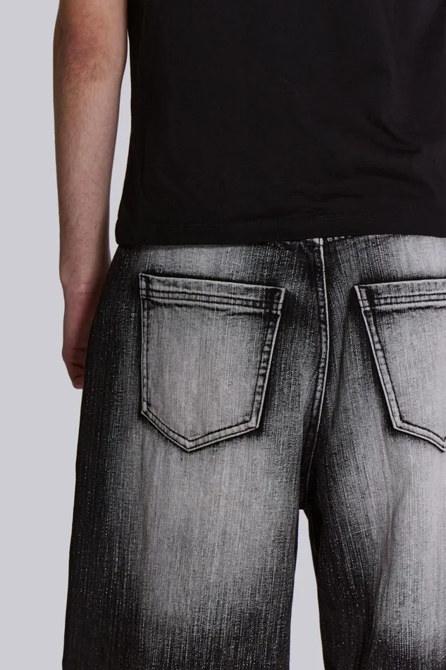 Jaded London Black White Wash XL Colossus Jeans Men Colossus Jeans