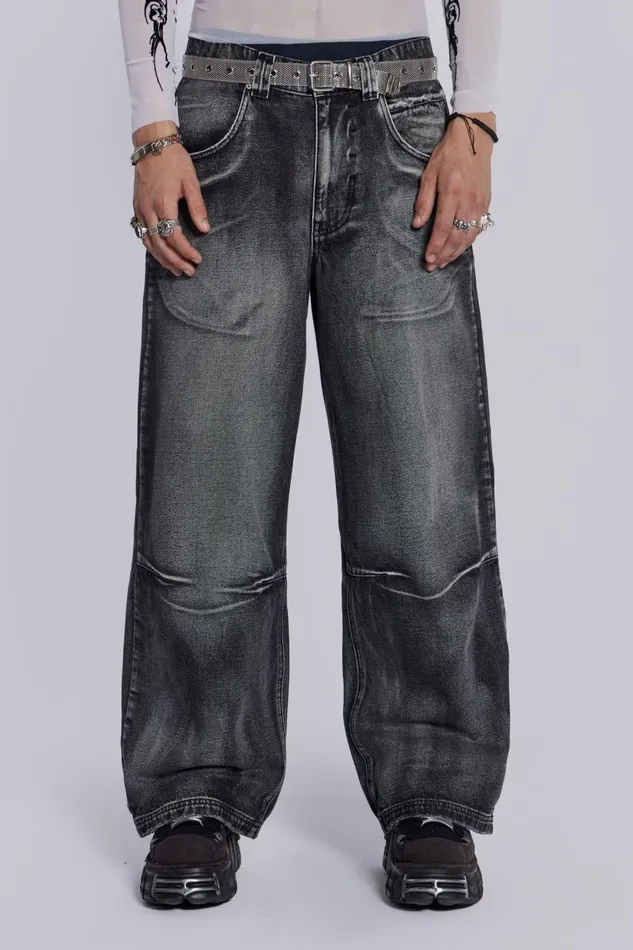 Jaded London Black Wing Low Rise Colossus Jeans Women Jeans