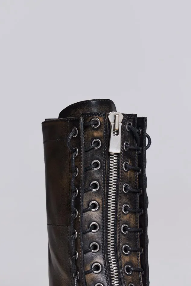 Jaded London Black Zip Biker Boots Men Footwear