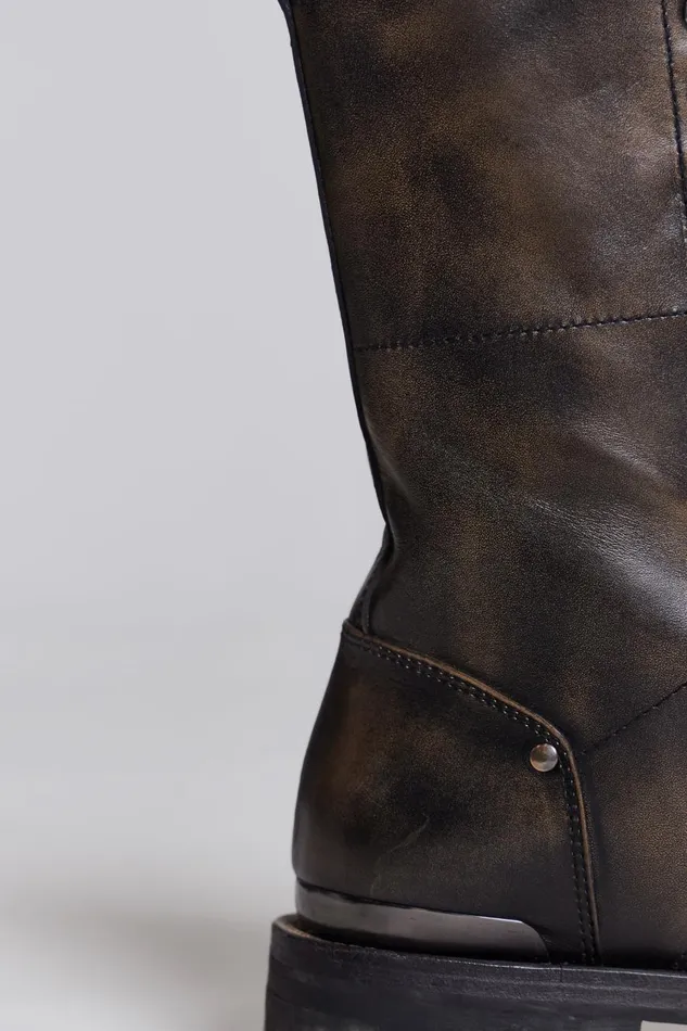Jaded London Black Zip Biker Boots Men Footwear