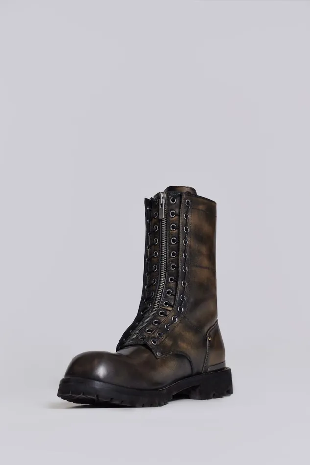Jaded London Black Zip Biker Boots Men Footwear