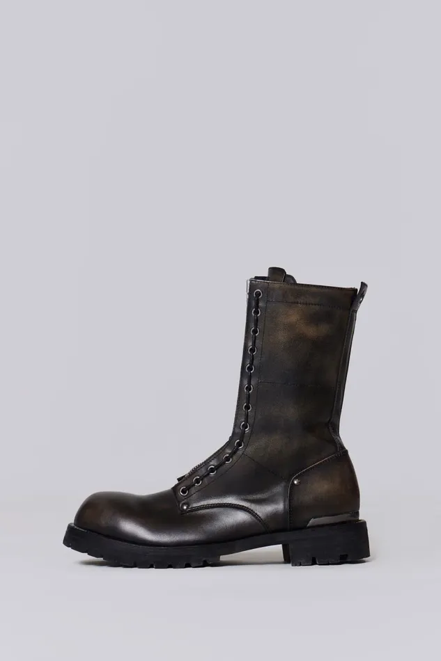 Jaded London Black Zip Biker Boots Men Footwear