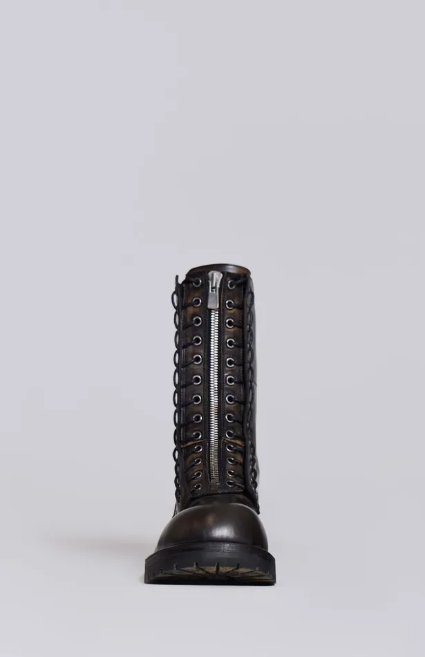 Jaded London Black Zip Biker Boots Men Footwear